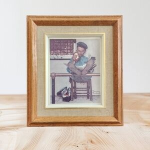 Framed print of Norman Rockwell's painting "The Lion's Share 13x15"